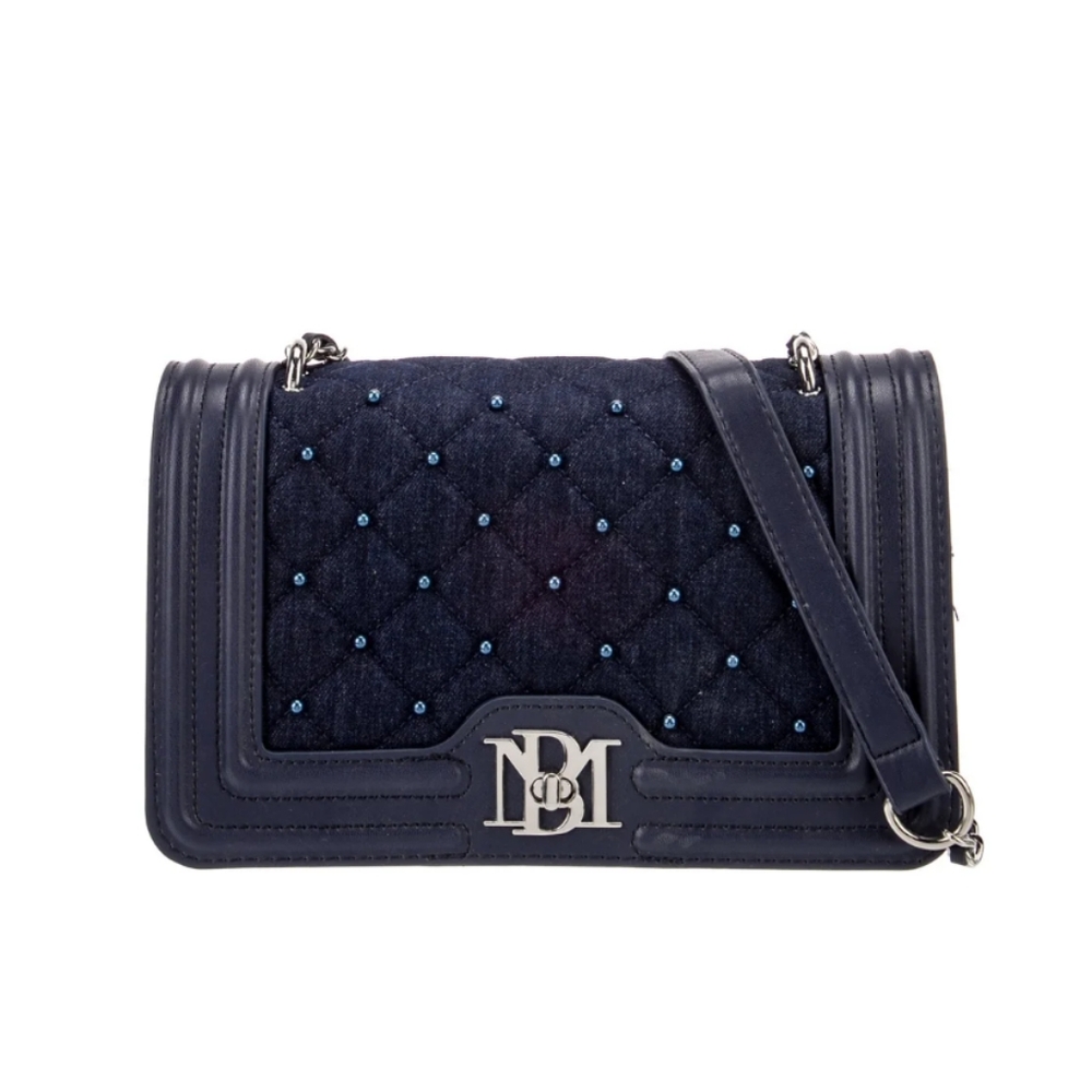 Badgley Mischka Denim Quilted Bag